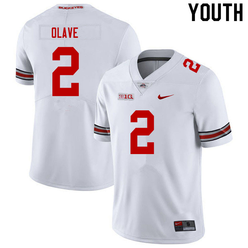 Youth #2 Chris Olave Ohio State Buckeyes College Football Jerseys Sale-White